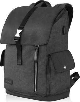 Image de Sac à dos pour ordinateur portable 17,3 pouces Noir étanche Port USB & sangle de bagage - Sac à dos de voyage pour collège