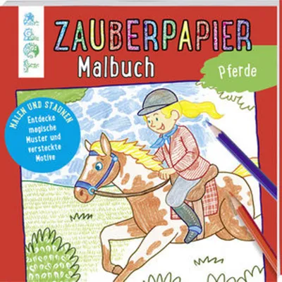 Produktbild von Zauberpapier Malbuch Pferde: Malen und Staunen. Entdecke magische Muster und versteckte Motive