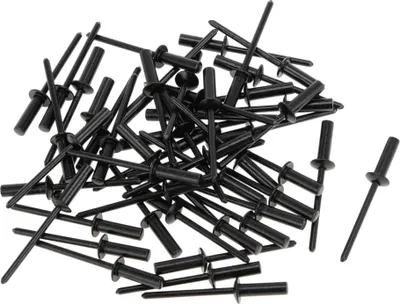 Produktbild von 50 Stück Kuppelkopf geschlossene Dichtnieten 4mm Griffdurchmesser 14mm Grifflänge 8mm Flanschdurchmesser Reparaturwerkzeug Sortiment Kit Aluminiumlegierung Eisen Schwarz