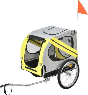 Obrázok produktu pre Príves na bicykel príves pre psov preprava psov do 26 kg príves na bicykel žltý [pro.tec]