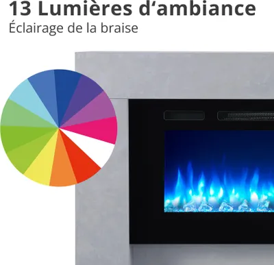Image de Cheminée électrique sur pied BALDERIA Herkules – Puissance de chauffage jusqu'à 2 000 W, aspect béton