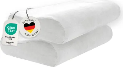 Produktbild von 2er Set Kissenbezüge für Orthopädisches Nackenkissen WEIẞ, 30 x 60 cm, weich & hautfreundlich, verdeckter Reißverschluss, CASIMUM