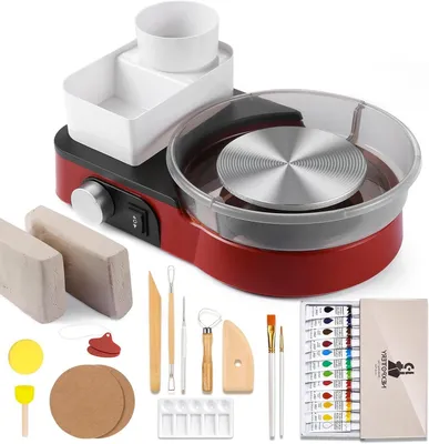 Produktbild von Töpferscheibe - Töpfer-Set - Keramik-Set - Modellierset - Drehscheibe - Einstellbare Geschwindigkeit