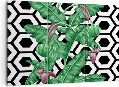 Produktbild von Bild auf Leinwand - Leinwandbild - Blatt Pflanze Blume - 105x70cm - Wand Bild - Wanddeko - Leinwanddruck - Bilder - Kunstdruck - Wanddekoration - Leinwand bilder - Wandkunst - CE105x70-3798