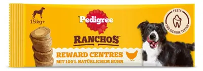 Produktbild von PEDIGREE RANCHOS Hundesnacks Gefüllte Kaurollen Maxi für Hunde, 15x80g – Größe 80 g (15er Pack)