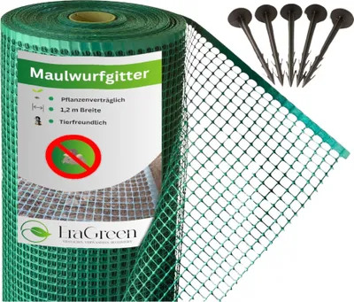 Produktbild von Maulwurfgitter 1,2 x 100m 100 Erdanker Gratis Maulwurfschutz Maulwurfnetz