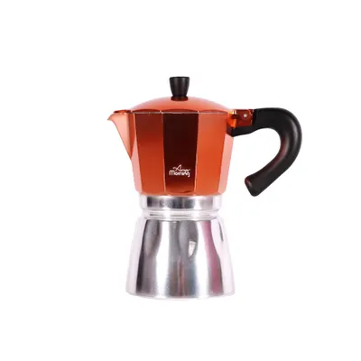 Produktbild von Any Morning Herdplatte Espresso-Kaffeemaschine, italienische Kaffeemaschine, Aluminium Moka Pot, 6 Tassen 240 ml, kupferfarbig, Camping Percolator