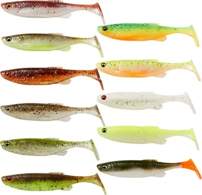 Produktbild von Savage Gear Fat Minnow T-Tail 5 pcs Chartreuse Pumpkin 10,5 cm 11 g Gummiköder