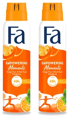 Imagen del producto de 2 aerosoles desodorantes Fa "Empowering Moments" - 150 ml - Paquete ahorro - 2 unidades