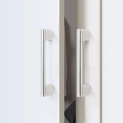 Image de Fulgente 10 pièces 3-3/4'' satin nickel poignées de meubles, pour armoires de cuisine chambre armoire poignées de porte meubles 96mm moderne pour poignées de cuisine bouton de porte inox armoire poignée de tirage