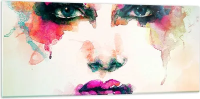 Produktbild von Bilder auf glas - Frau Gesicht Kosmetik - 120x50cm - Glasbilder - Wandbilder - Kunstdruck - zum Aufhängen bereit - Wanddekoration aus Glas - Glas Bilder - Wandbild auf Glas - GAB120x50-3050