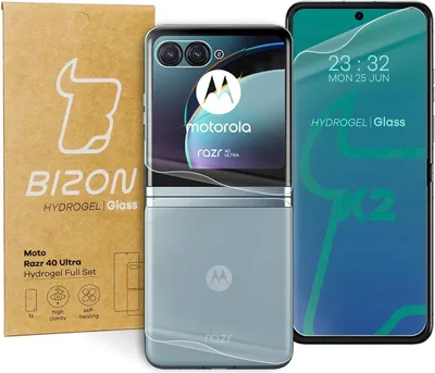 Produktbild von Hydrogel Folie für Display und Rückseite Bizon Glass Hydrogel, Motorola Razr 40 Ultra, 3 Stück