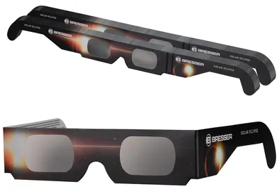 Produktbild von Bresser Sonnenfinsternis Brille 50 Stück, sichere Sonnenbeobachtung, EN ISO 12312 2:2015, hellgelbes Sonnenbild, Design B