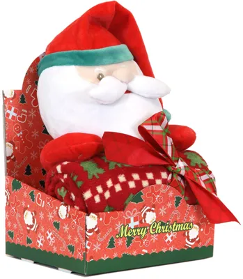 Immagine prodotto di Coperta natalizia con renna di peluche di Babbo Natale