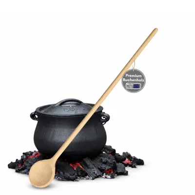 Produktbild von XXL Kochlöffel aus Buchenholz extra lang 80 cm, Holzlöffel extrem stabil, runder Kopf, ideal für Großküchen, Haushalt, Gastronomie