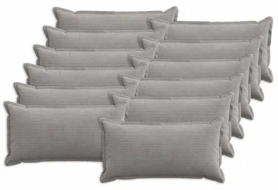 Obrázok produktu pre vidaXL Vankúšový poťah, 12 ks, farba: svetlosivá, materiál: Cord, rozmer: 40 x 80 cm
