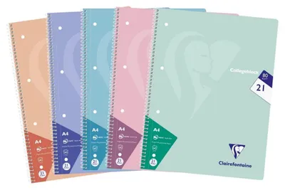Produktbild von Clairefontaine 306256C 5 Hefte Collegeblöcke A4 80 Blatt liniert sortiert