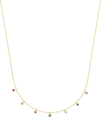 Produktbild von Schöne 9 Karat (375) Gold Damen - Halskette mit Zirkonia; TRS35150