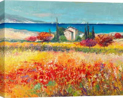 Image de Peinture sur toile paysage italien - Luigi Florio - Rêve méditerranéen - 100 x 70 cm