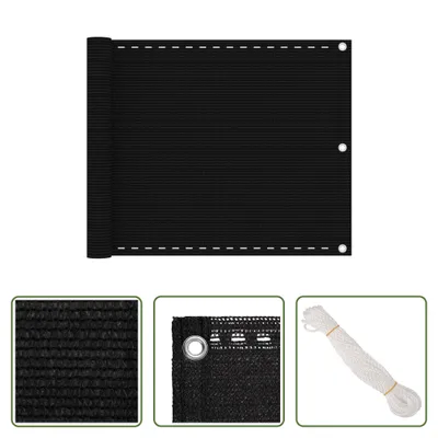 Produktbild von The Living Store Balkon-Sichtschutz Schwarz 75x500 cm HDPE