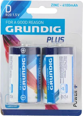 Productafbeelding van Grundig - Zinkbatterij D / R20, 1,5V, 4100mAh, 2 stuks.