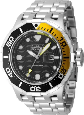 Zdjęcie produktu dla Invicta Pro Diver 47841 Zegarek Męski - Mechanizm Kwarcowy - Stal Nierdzewna z Czarną Tarcza - 52 mm