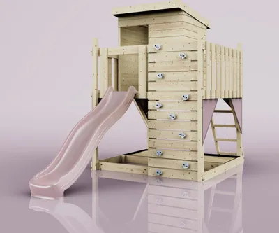 Produktbild von OutdoorToys Stelzenhaus Polarlicht aus Holz in Rosa Altrosa