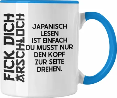 Produktbild von Trendation - Anime Tasse Geschenk Spruch Kaffeetasse Geschenke Deko Japanisch Japan Japaner (Blau)