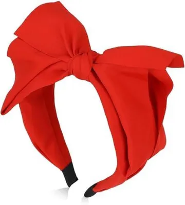 Produktbild von Rotes Damenhaarband mit Schleife, zweilagig, als Haaraccessoire