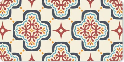 Produktbild von MuchoWow® Mauspad Mousepad Blumen - Fliese - Muster 60x30 cm - Mousepads - Maus Mat - Pad - Mausunterlage - Nachhaltig