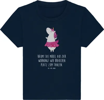 Produktbild von Mr. & Mrs. Panda  T-Shirt Einhorn Ballerina 0. - 6. Monat - French Navy - Geschenk, Einhörner, Baby Shirt, Geburtstag, Organic, Babyshirt, Unicorn, Wohnung, Party
