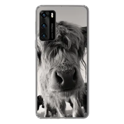 Produktbild von MuchoWow® Handyhülle Schutzhülle Hülle für Huawei P40 Schottischer Highlander - Schwarz - Weiß - Tiere Silikon Softcase Handy Hülle - Handytasche
