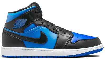 Image de Jordan 1 Mid, couleur noire et bleu royal - Taille EU 46