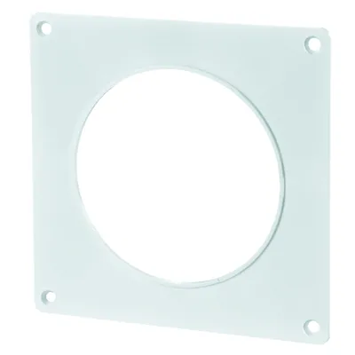 Produktbild von Lüftungsflansch - Abluft Zuluft - Wandanschluss - Für Rohre 100 mm - Rund - Farbe Weiß