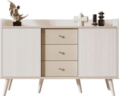 Produktbild von Fortuna Lai Sideboard mit drei Schubladen und Wohnzimmer - Modernes Sideboard mit Staufächern, Weiß