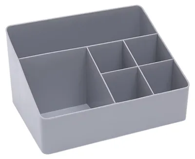 Produktbild von Makeup Pinselhalter mit 6 Fächern, Kosmetik Organizer aus Kunststoff, Desktop Aufbewahrungsbox für Bad, Schminke, Schmuck, Schrein, 22,3x16x12,5cm