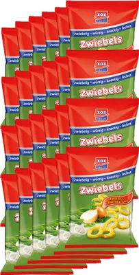 Produktbild von XOX Zwiebelringe Kräuter Mix Snack mit Zwiebelgeschmack 40g 24er Pack