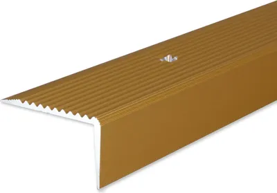Produktbild von PROVISTON Treppenkante | 20 x 40 x 1000 mm | Treppenkantenprofil Treppenwinkel Winkelprofil Kombiwinkel Aluminium eloxiert Goldfarbig Gebohrt