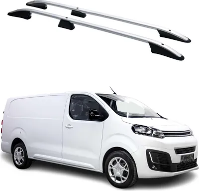 Image de Barres de toit longitudinales pour Citroen Jumpy 2016-2024 L3 Long Alu Gris