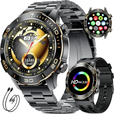 Produktbild von Militär Smartwatch Herren mit Telefonfunktion Display Sportuhr/IP68 Wasserdicht/450mAh Akku Fitnessuhr mit 100+ Sportmodi,24/7 Herzfrequenz/SpO2