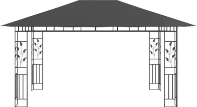 Produktbild von " "Garten-Pavillon Wasserdicht Design - Pop-Up-Partyzelt/ Festzelt - mit Moskitonetz 4x3x2,73 m Anthrazit 180 g/m² NeuMöbel 6643716