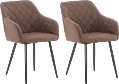 Produktbild von CLP 2er Set Esszimmerstuhl Shila braun Material Stoff