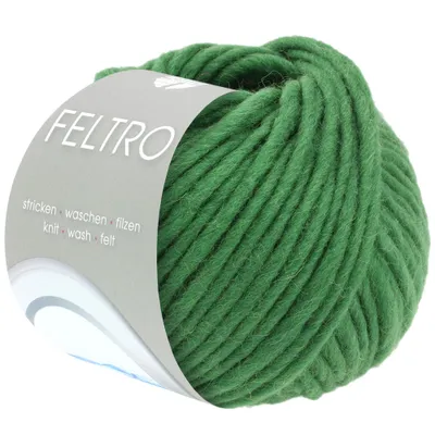 A ball of green yarn with a label.