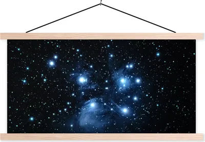 Produktbild von MuchoWow® Textilposter Universum - Planeten - Sterne - Jungen - Mädchen - Kinder 120x60 cm mit holzfarbenen Rahmen - Klemmleiste