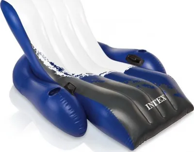 Produktbild von Intex Floating Recliner Lounge, Schwarz, Blau, Weiß, Schwimmender Lounge-Sessel, Einfarbig, Vinyl, Mann/Frau, 100 kg