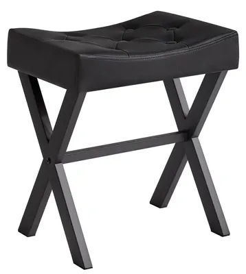 Image de Table de maquillage multifonctionnelle avec pouf en forme de U - Noir