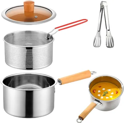 Produktbild von Edelstahl-Fritteuse mit Abtropfkorb für Outdoor-Kochen