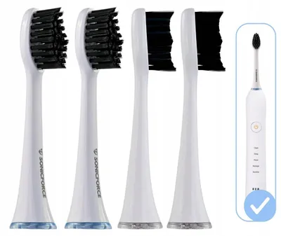Produktbild von SonicForce Ersatz-Zahnbürstenköpfe Smiley Pro White 4er Weiß