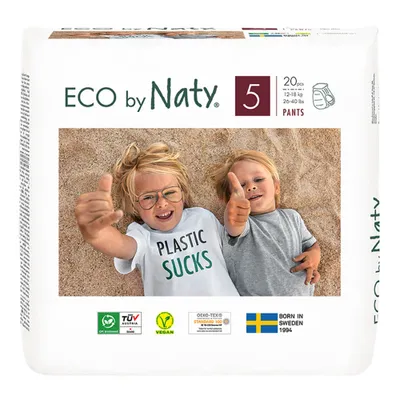 Produktbild von Eco by Naty, Biologisch abbaubare Windeln, Größe 5, 12-18kg, 20 Stück