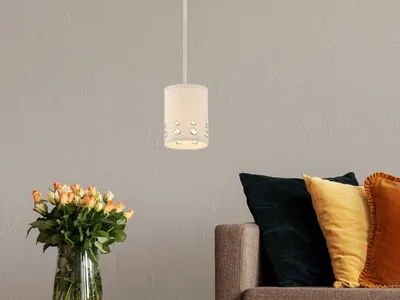 Produktbild von Pendelleuchte Stoff Beige Ø15cm